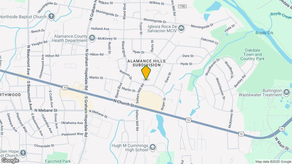 305 N Sellars Mill Rd Map and Location Details