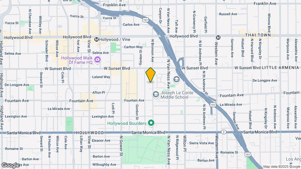 1417 N Bronson Ave Map and Location Details