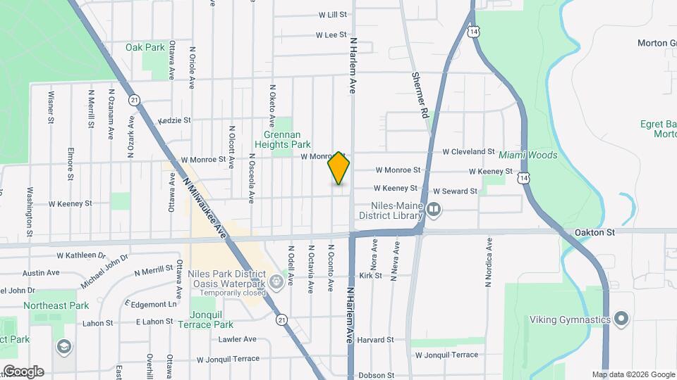 8105 N Oconto Ave Map and Location Details