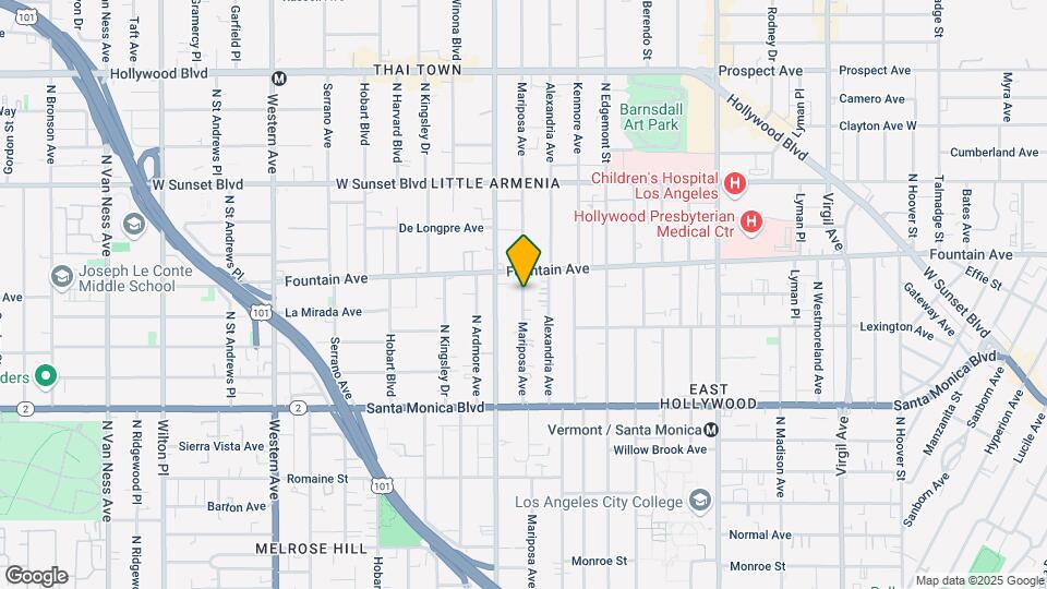 1254 N Mariposa Ave Map and Location Details