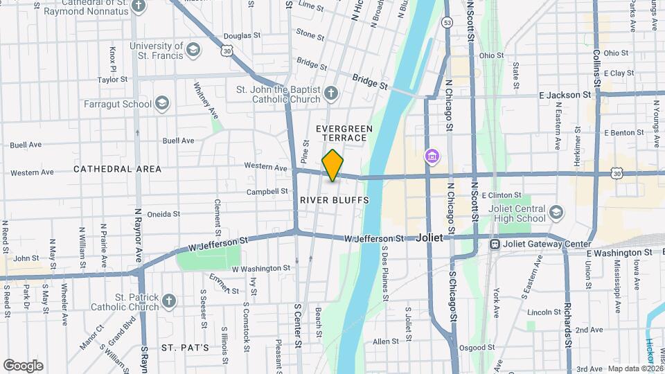 215 N Broadway St Map and Location Details