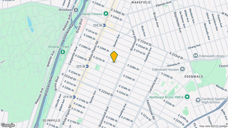 829 E 227th St Map and Location Details