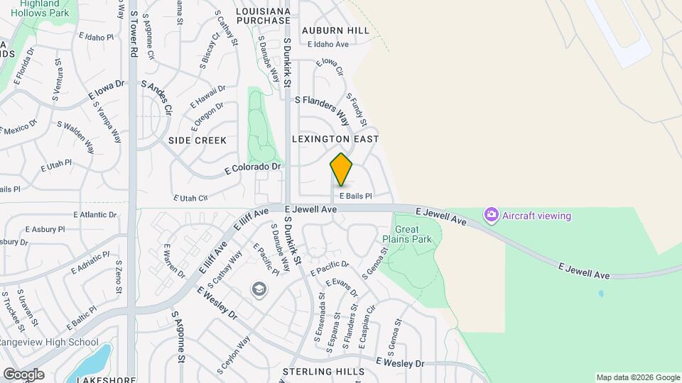 19617 E Bails Pl Mapa y Detalles de la Ubicación