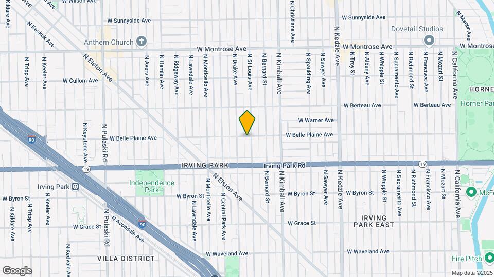 3509-3511 W Belle Plaine Ave Map and Location Details