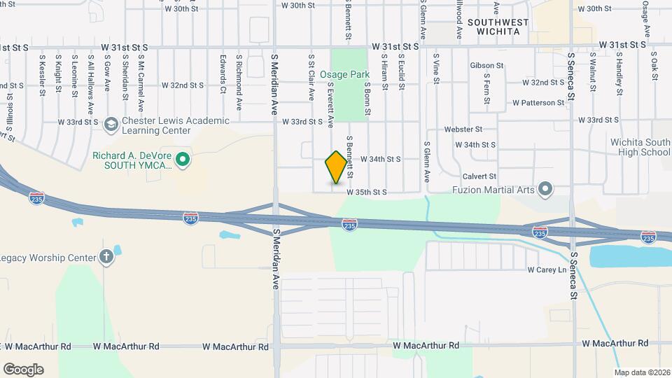 2134 W 35th St S Map and Location Details
