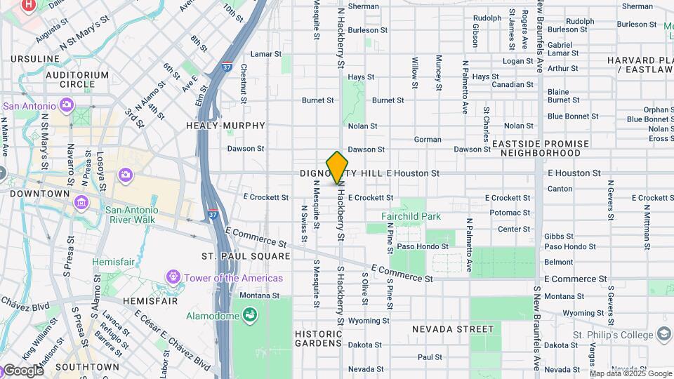 413 N Hackberry Map and Location Details