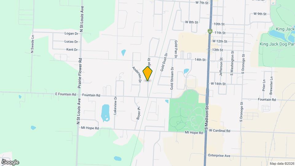 1614 S College St Mapa y Detalles de la Ubicación