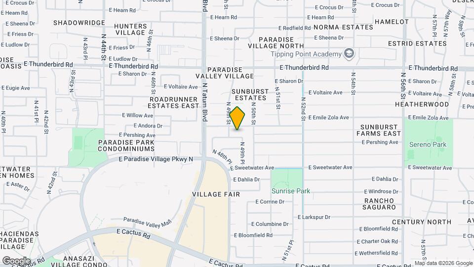 4916 E Pershing Ave Map and Location Details