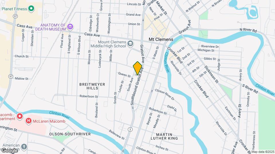 43 Southbound Gratiot Ave Mapa y Detalles de la Ubicación