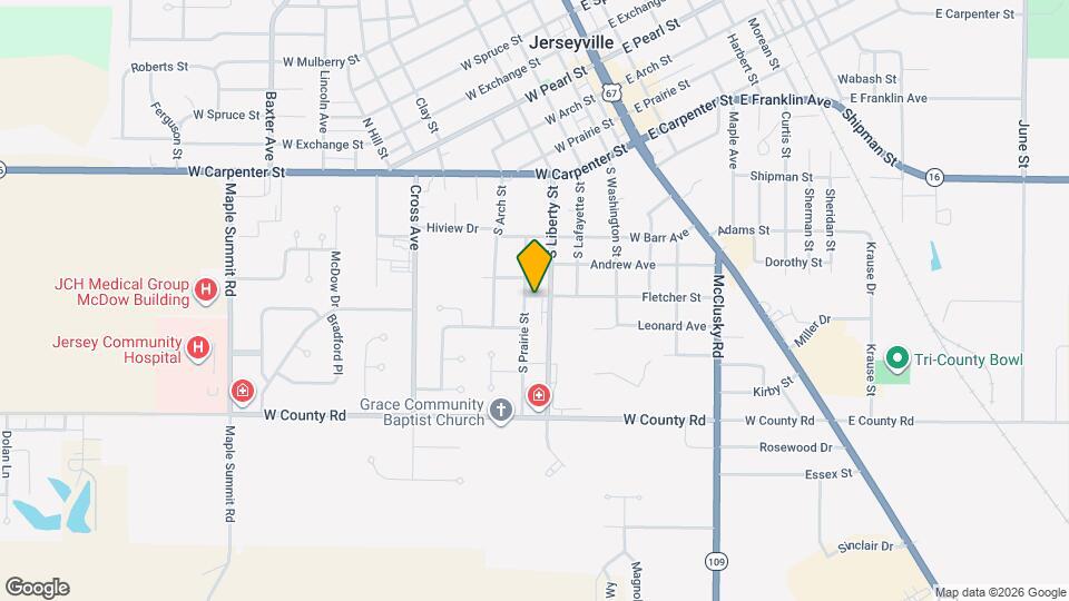 Jerseyville Illinois Elderly Housing Map and Location Details