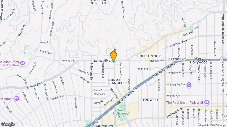 1025 N San Vicente Blvd Map and Location Details