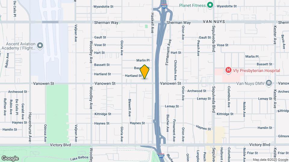 15733 Vanowen St Map and Location Details
