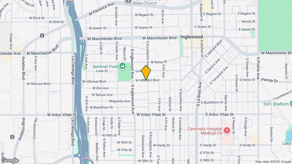 304 W Hillcrest Blvd Map and Location Details