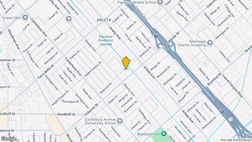 13564 Sunburst St, Unit rear Mapa y Detalles de la Ubicación
