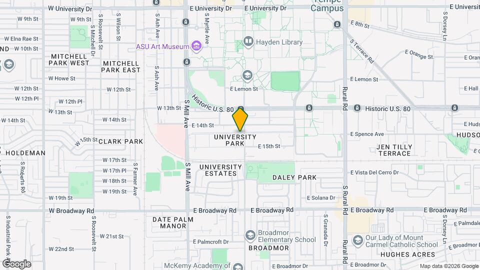 1416 S College Ave Map and Location Details