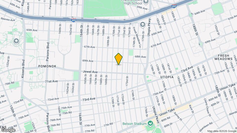 6915 171st St, Unit Basement, 1 Bedroom Map and Location Details