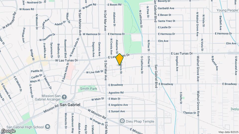 223 E Live Oak St Map and Location Details
