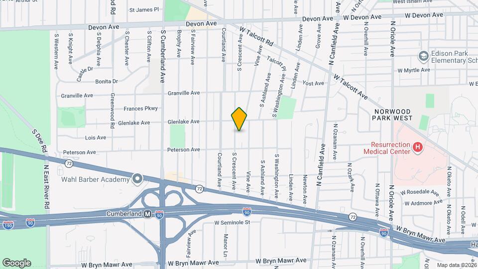 1705 S Crescent Ave Map and Location Details