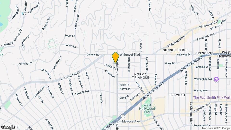 963 N Doheny Dr Map and Location Details
