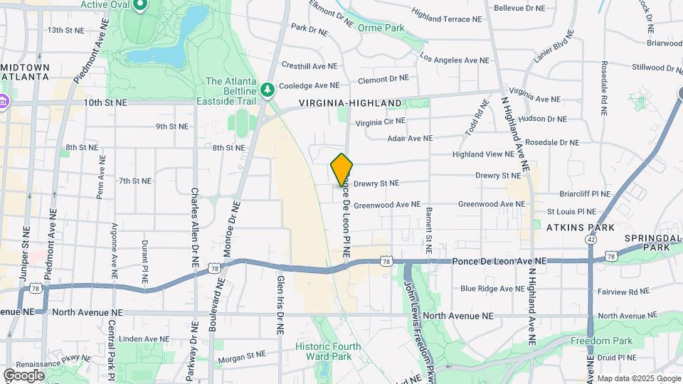 828 Ponce De Leon Pl NE Map and Location Details