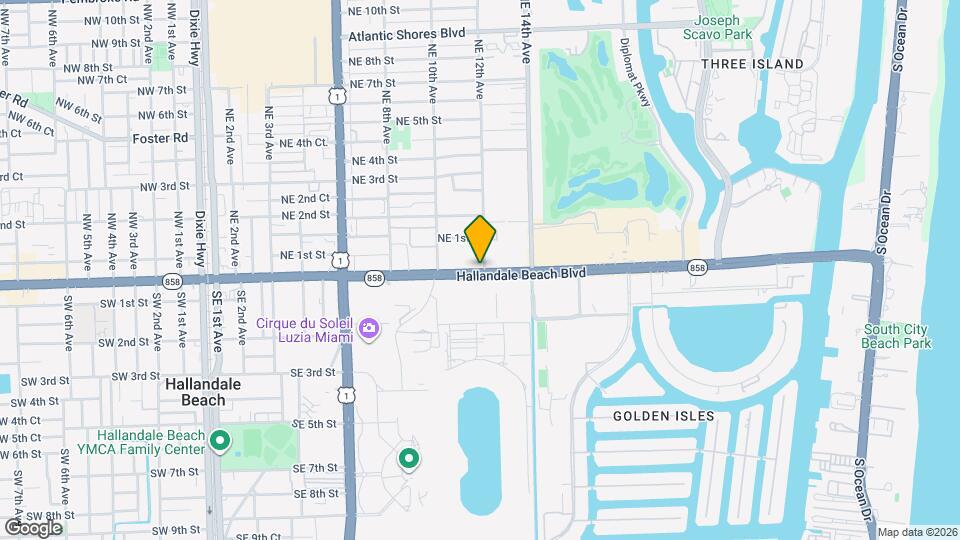1179 E Hallandale Beach Blvd Mapa y Detalles de la Ubicación