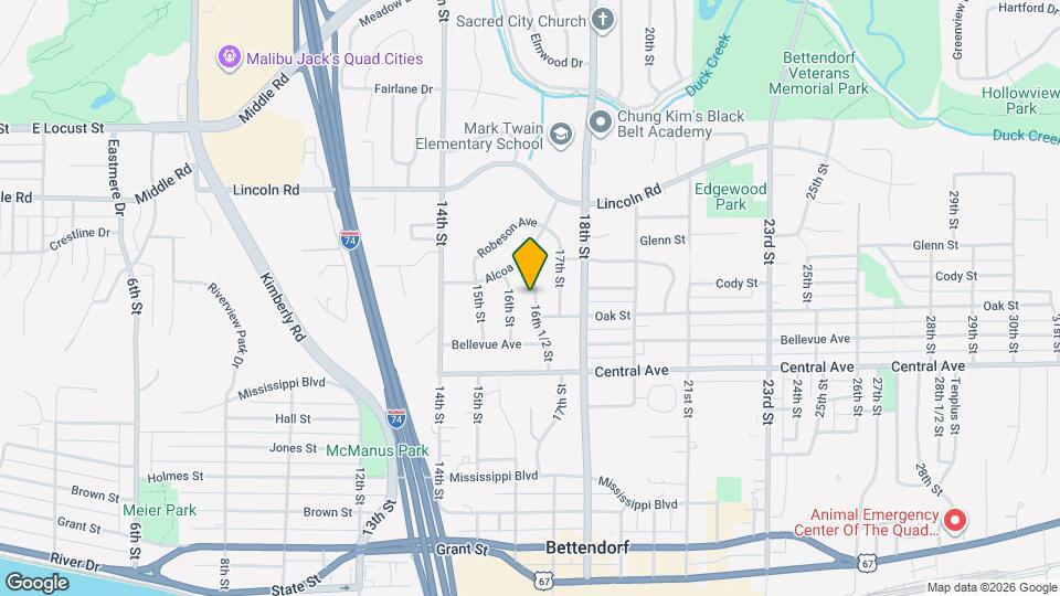 1212-16th 1/2 16th 1/2 St Map and Location Details