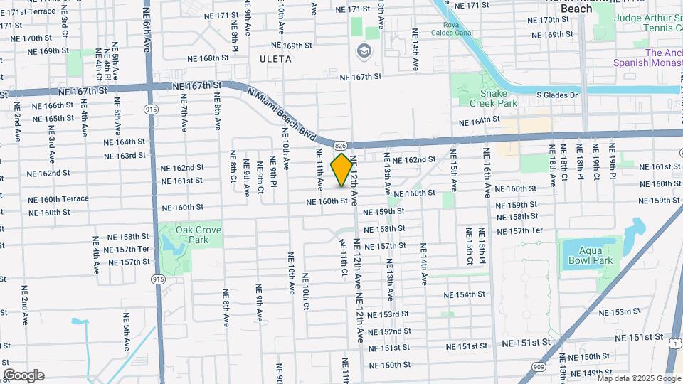 1172 NE 160th Terrace Map and Location Details