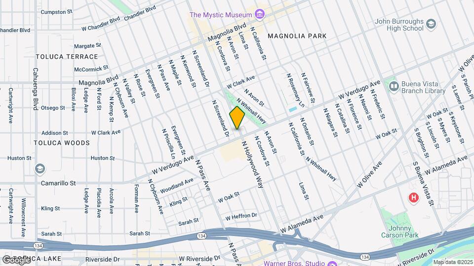 609 N Hollywood Way Map and Location Details