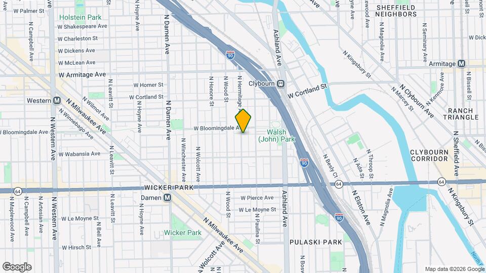 1745 N Hermitage Ave, Unit E Map and Location Details