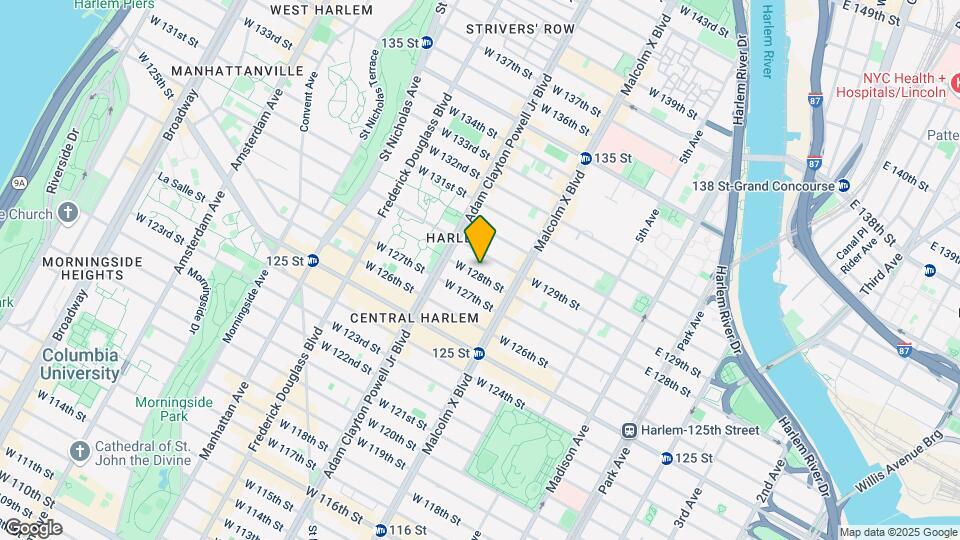 129 West 128th St Mapa y Detalles de la Ubicación