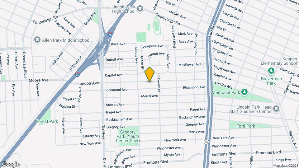 1643 London Ave Map and Location Details