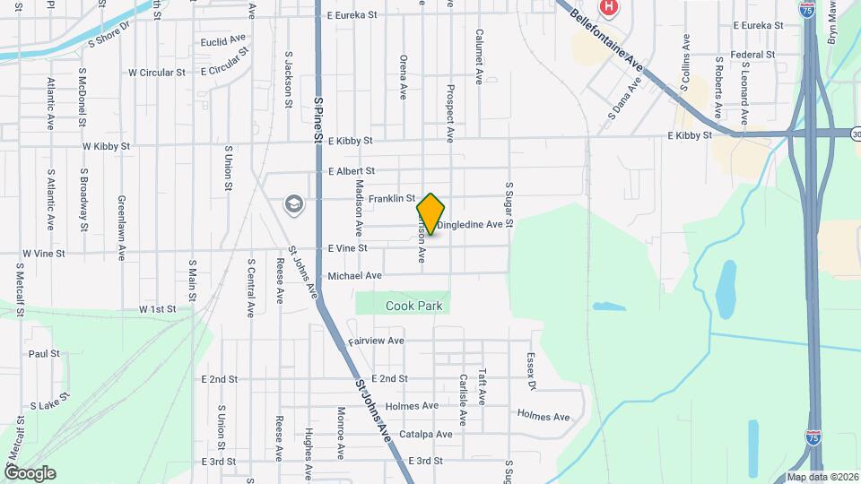 805 E Vine St Map and Location Details