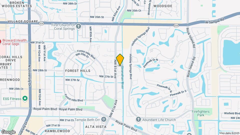 Riverside Villas at Coral Springs Map and Location Details