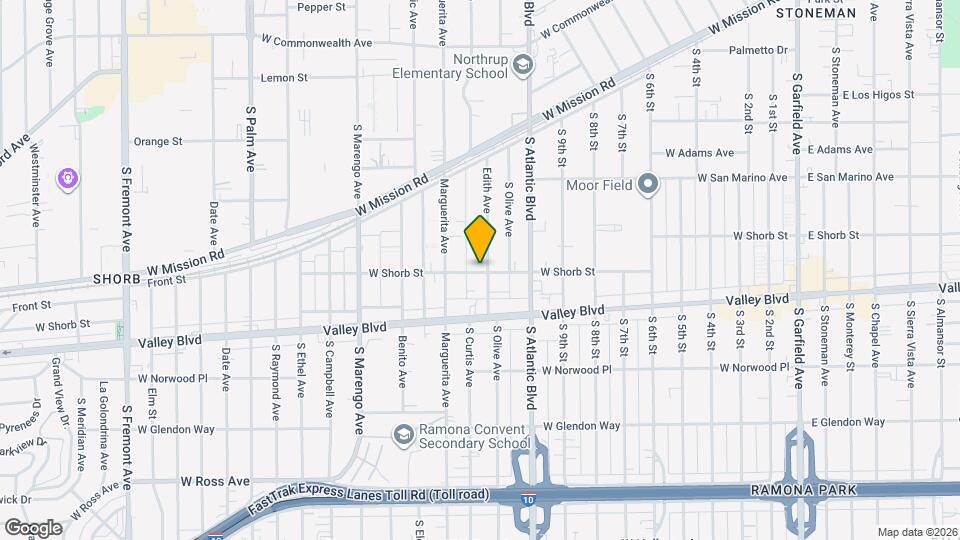 1203 W Shorb St Mapa y Detalles de la Ubicación