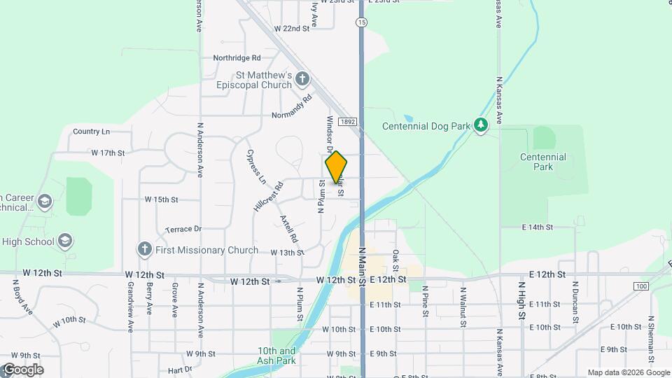 1611 N Poplar St Map and Location Details