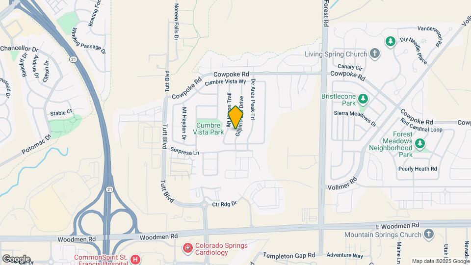 8024 Gilpin Peak Drive Map and Location Details