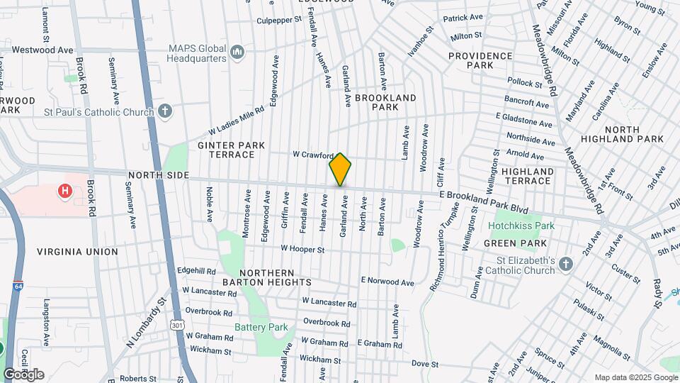 107 W Brookland Park Blvd Map and Location Details