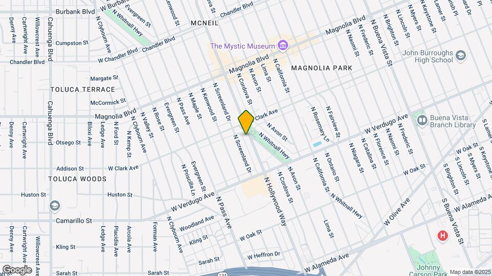 721 N Hollywood Way Map and Location Details