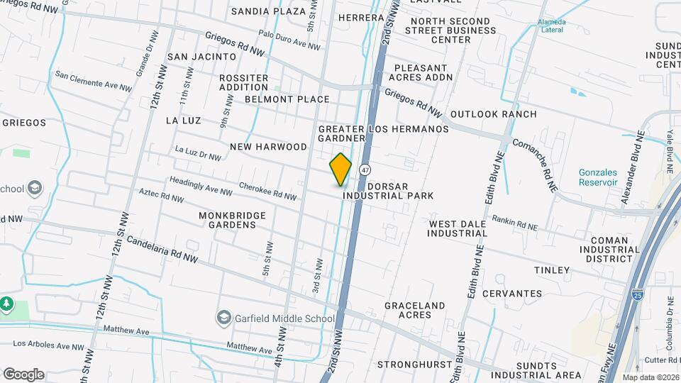 223 Mescalero Rd NW Map and Location Details