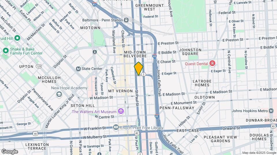 933 St Paul St Map and Location Details