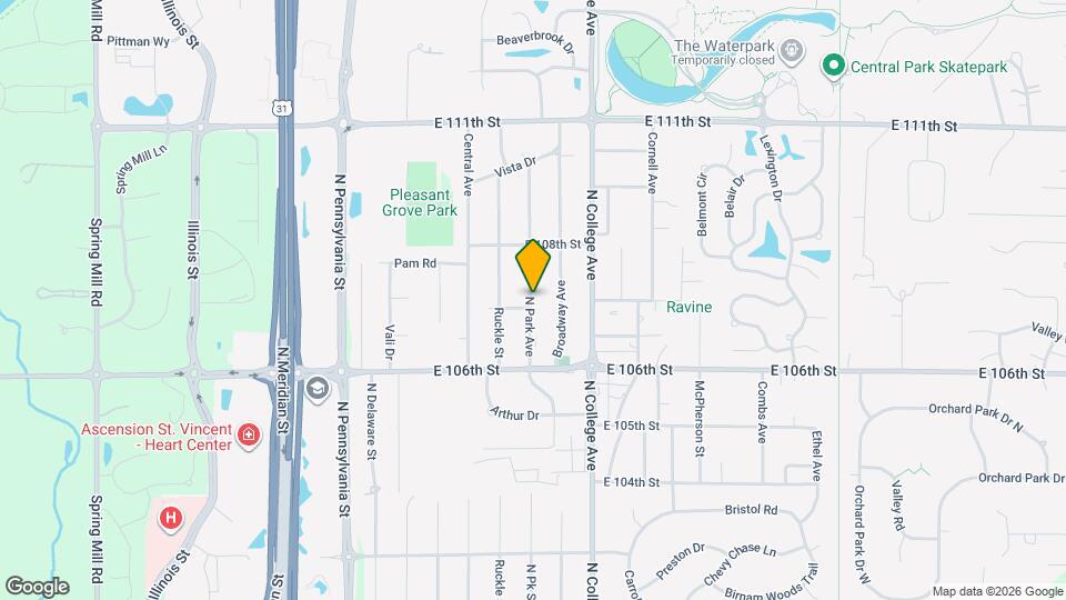 10717 N Park Ave Map and Location Details