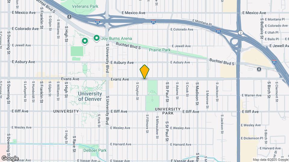 2105 S Fillmore St Map and Location Details