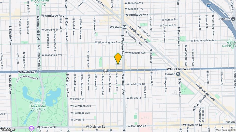 1617 N Artesian Ave Map and Location Details