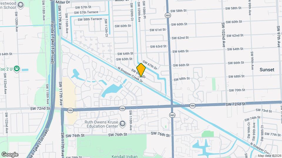 10881 N Snapper Creek Dr Map and Location Details
