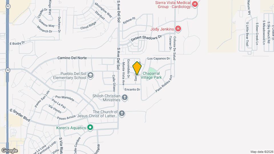 1113 San Jacinto Dr Map and Location Details