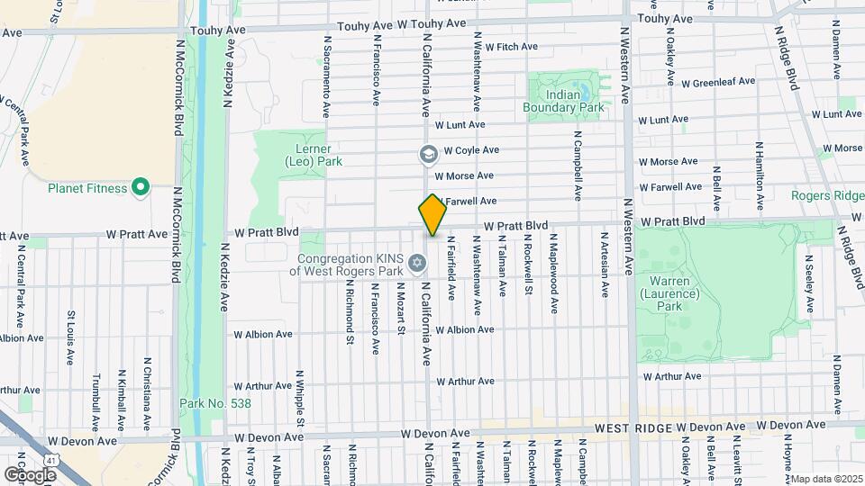 6741 N California Ave Map and Location Details