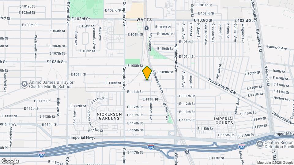 1685 E 110th St Map and Location Details