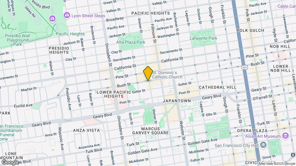 2307-2309 Bush St Mapa y Detalles de la Ubicación