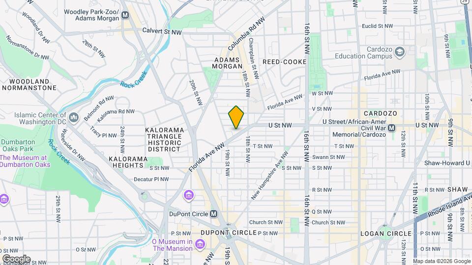 1825 Florida Ave NW Mapa y Detalles de la Ubicación