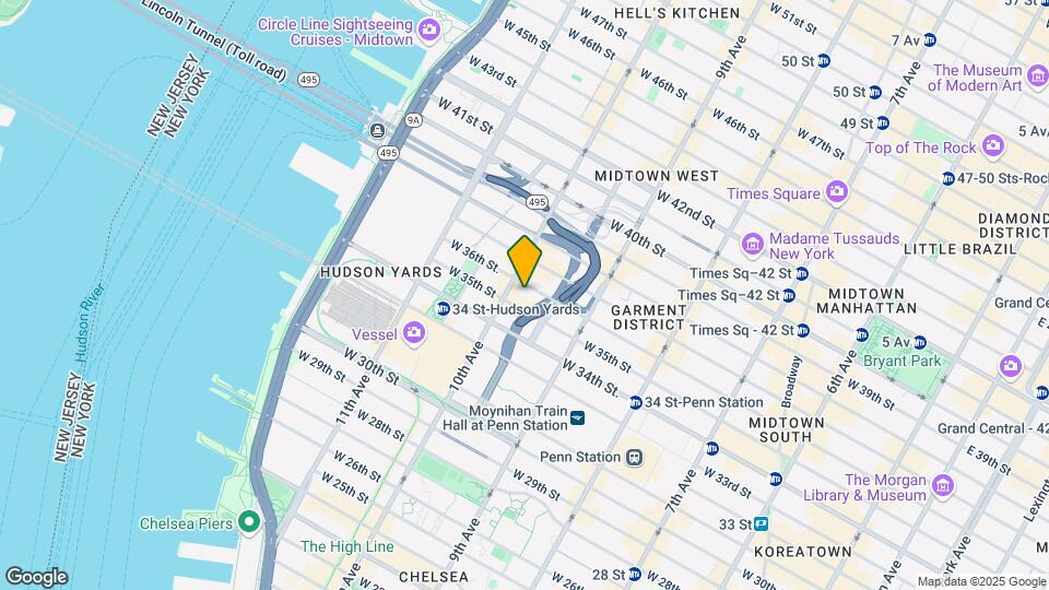 454 W 36th St Map and Location Details